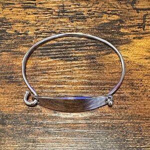 Plunder Silver-Tone ID Bangle Bracelet